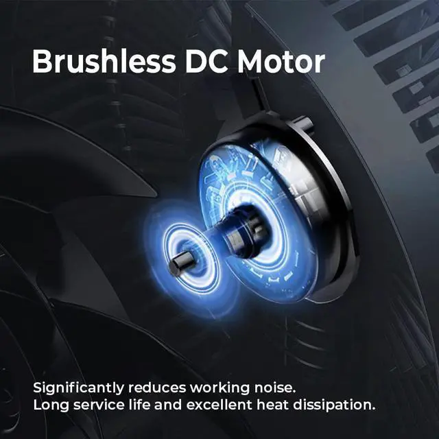 Alt view image 5 of 7 - Airdog Portable Foldable 8000mah Lithium Battery Operated Fan with Remote Control, 12 Speed Settings, Timer, Touch Control Panel