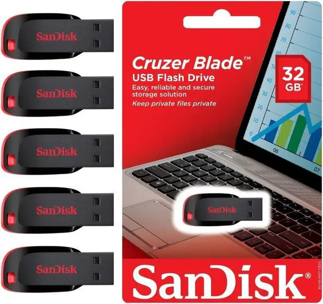 Main image of SanDisk 32GB USB Flash Drive Thumb Pen Memory Stick 32 GB Lot 5 Pack