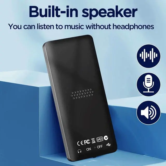 Alt view image 2 of 7 - JIACHARMED MP3/MP4 Player with 16GB TF Card, Bluetooth Music Player Build-in Speaker/Photo/Video Play/FM Radio/Voice Recorder/E-Book Reader, Supports up to 128GB