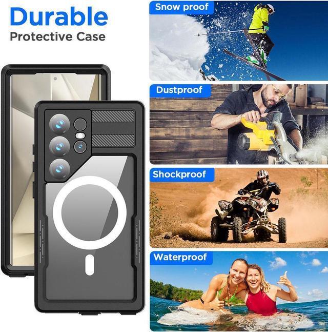 Alt view image 6 of 7 - JIACHARMED for Samsung Galaxy S24 Ultra Case Waterproof, [Built-in Camera & Screen Protector IP68 Underwater Full Body Shockproof Dustproof] Compatible with MagSafe, Magnetic Case for Galaxy S24 Ultra