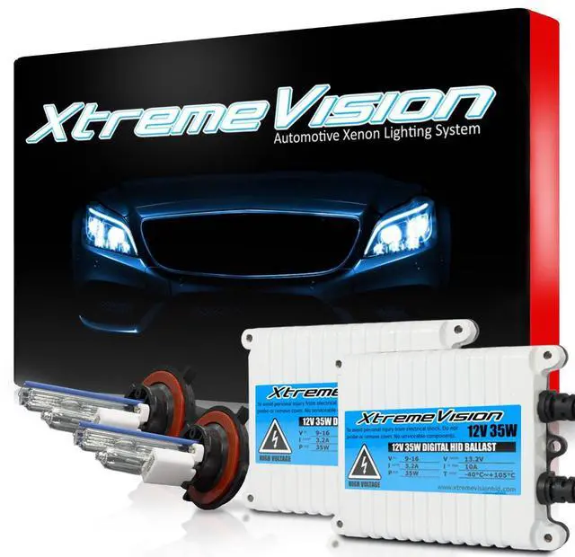 Main image of XtremeVision H13 6K 35W AC Xenon Bundle - Xenon Headlight Bulb with Slim AC Ballast - 9008, 6000K Light Blue - Xenon Bulbs - 1 Pair