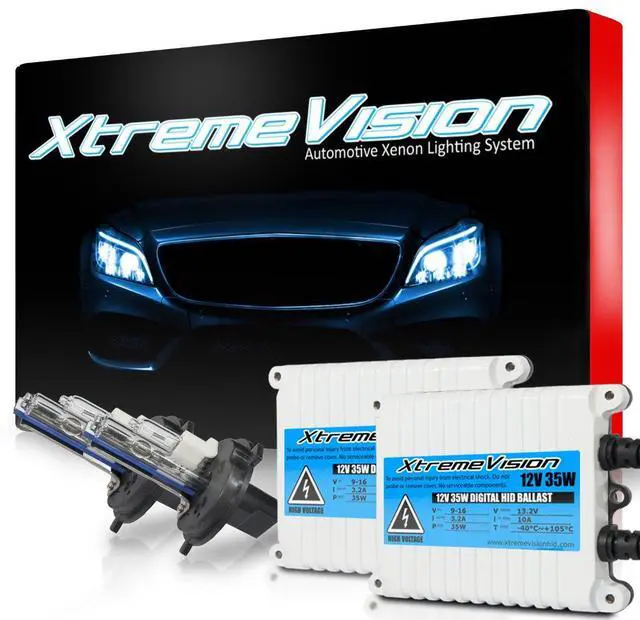Main image of XtremeVision H4 5K 35W AC Xenon Bundle - Xenon Headlight Bulb with Slim AC Ballast - 9003, HB2, 5000K Bright White - Xenon Bulbs - 1 Pair