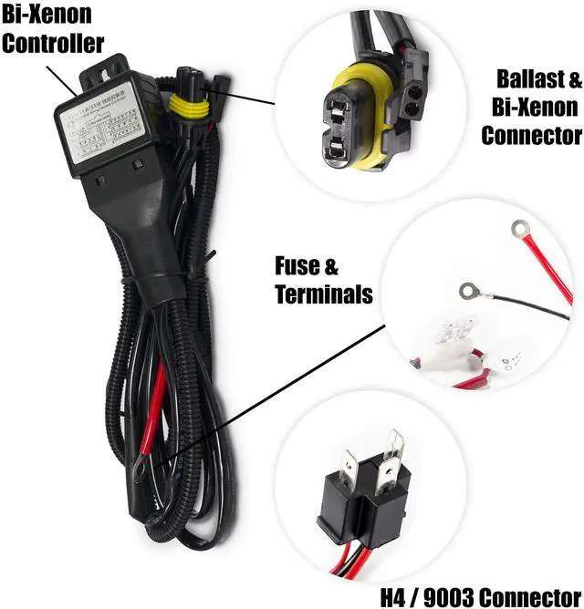 Alt view image 3 of 7 - XtremeVision H4 Bi-Xenon 5K 35W AC Xenon Bundle - Xenon Headlight Bulb with Slim AC Ballast - 9003, HB2, 5000K Bright White - Xenon Bulbs - 1 Pair