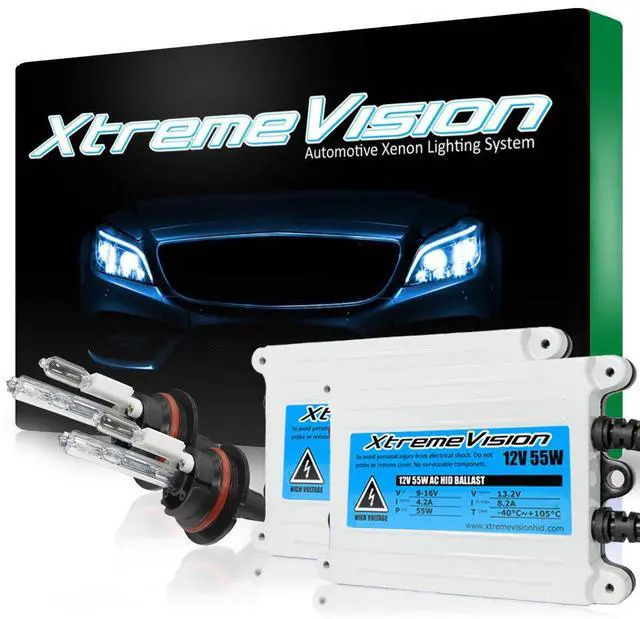 Main image of XtremeVision 9007 6K 55W AC Xenon Bundle - Xenon Headlight Bulb with Slim AC Ballast - HB5, 6000K Light Blue- Xenon Bulbs - 1 Pair