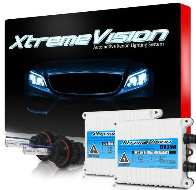 Main image of XtremeVision 9004 Bi-Xenon 5K 35W AC Xenon Bundle - Xenon Headlight Bulb with Slim AC Ballast - HB1, 5000K Bright White - Xenon Bulbs - 1 Pair