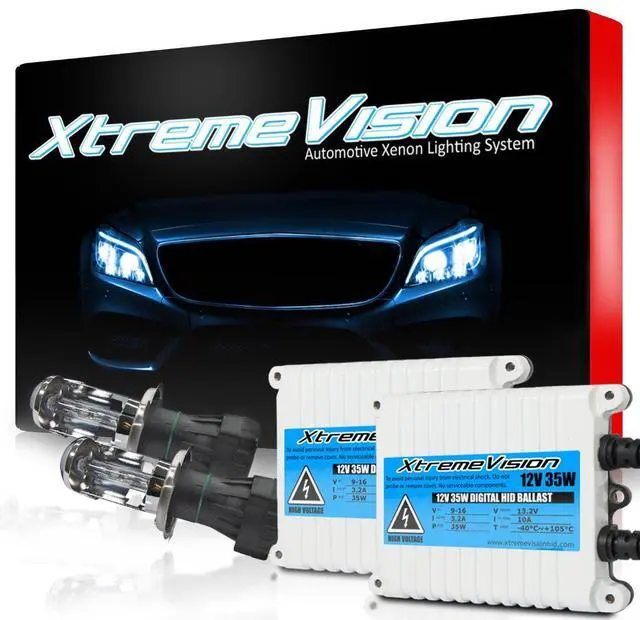 Main image of XtremeVision H4 Bi-Xenon 5K 35W AC Xenon Bundle - Xenon Headlight Bulb with Slim AC Ballast - 9003, HB2, 5000K Bright White - Xenon Bulbs - 1 Pair