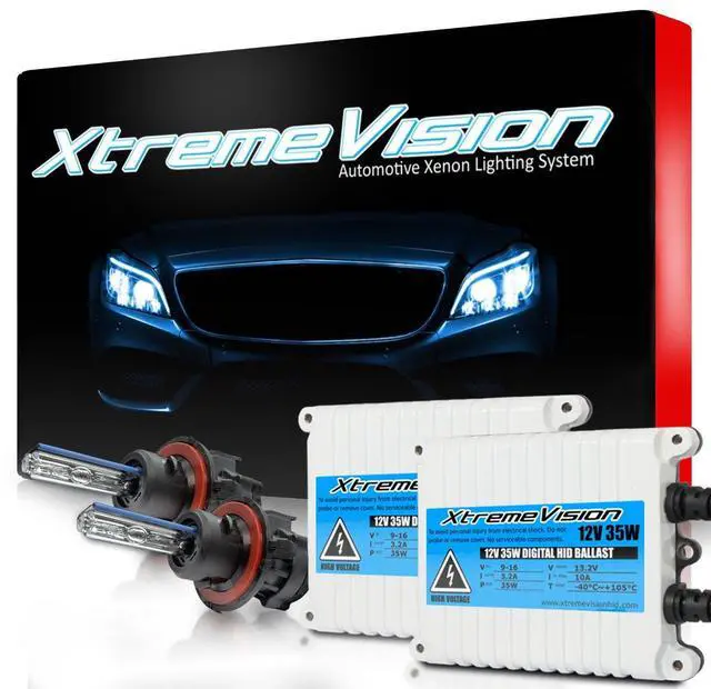 Main image of XtremeVision H13 Bi-Xenon 6K 35W AC Xenon Bundle - Xenon Headlight Bulb with Slim AC Ballast - 9008, 6000K Light Blue - Xenon Bulbs - 1 Pair