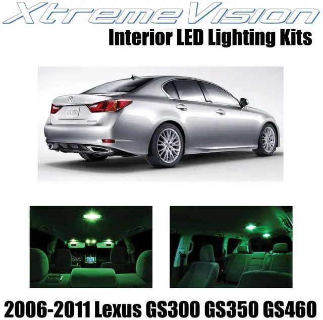 Main image of XtremeVision Interior LED for Lexus GS300 GS3500 GS460 2006-2011 (3 Pieces) Green Interior LED Kit + Installation Tool