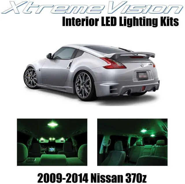Main image of XtremeVision Interior LED for Nissan 370Z 2009-2014 (8 Pieces) Green Interior LED Kit + Installation Tool