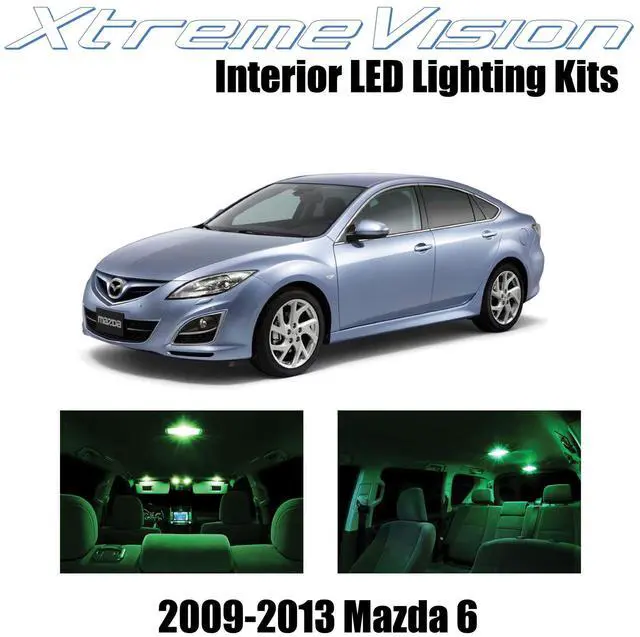 Main image of XtremeVision Interior LED for Mazda 6 2009-2013 (7 Pieces) Green Interior LED Kit + Installation Tool