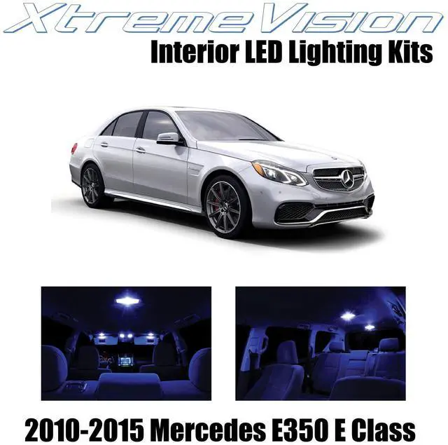 Main image of XtremeVision Interior LED for Mercedes E350 E550 E63 AMG E Class Sedan 2010-2015 (7 Pieces) Blue Interior LED Kit + Installation Tool