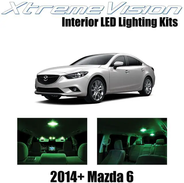 Main image of XtremeVision Interior LED for Mazda 6 2014+ (12 Pieces) Green Interior LED Kit + Installation Tool