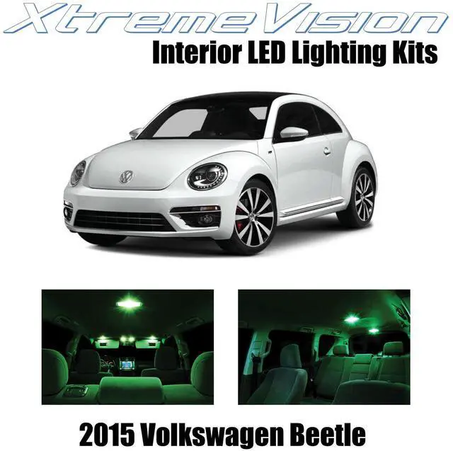 Main image of XtremeVision Interior LED for Volkswagen Beetle and Beetle Convertible 2015+ (5 Pieces) Green Interior LED Kit + Installation Tool