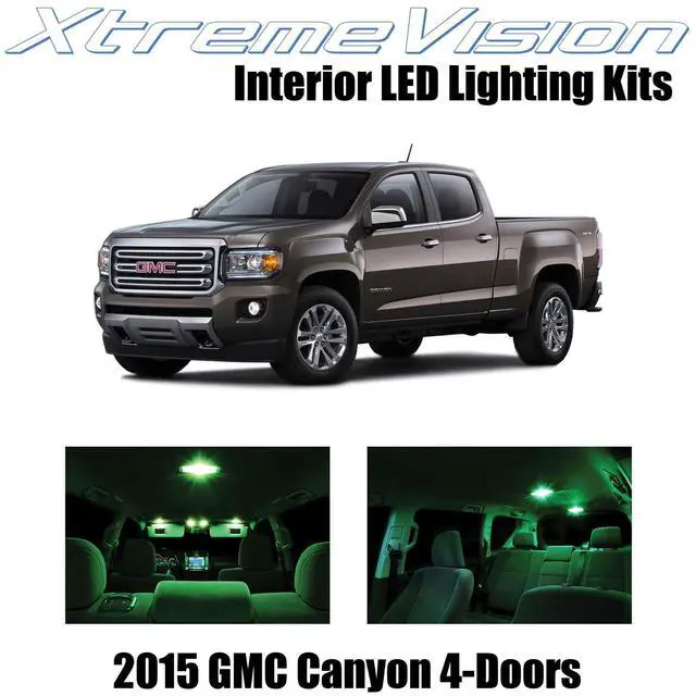 Main image of XtremeVision Interior LED for GMC Canyon 4-Door 2015+ (13 Pieces) Green Interior LED Kit + Installation Tool