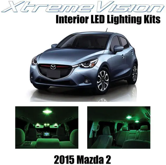 Main image of XtremeVision Interior LED for Mazda 2 2015+ (5 Pieces) Green Interior LED Kit + Installation Tool