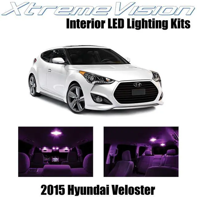 Main image of XtremeVision Interior LED for Hyundai Veloster w/Panoramic Roof 2015+ (9 Pieces) Pink Interior LED Kit + Installation Tool