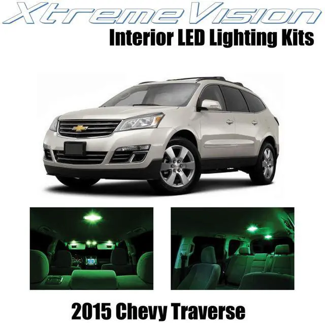 Main image of XtremeVision Interior LED for Chevy Traverse 2015+ (14 Pieces) Green Interior LED Kit + Installation Tool