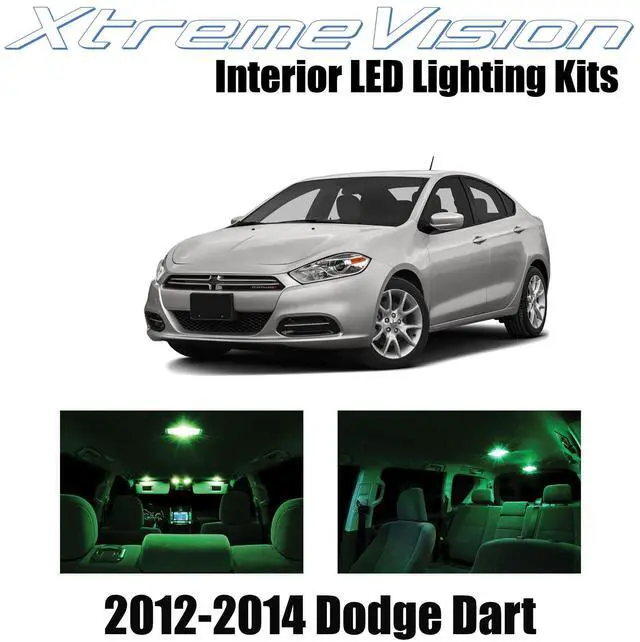 Main image of XtremeVision Interior LED for Dodge Dart 2012-2014 (6 Pieces) Green Interior LED Kit + Installation Tool
