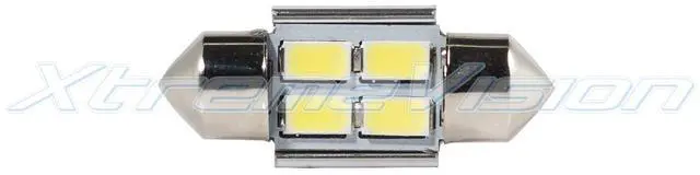 Alt view image 2 of 6 - XtremeVision 31mm DE3157 DE2022 DE3157 3022 3021 4SMD 5630 Pure White LED Bulbs (10PCS)