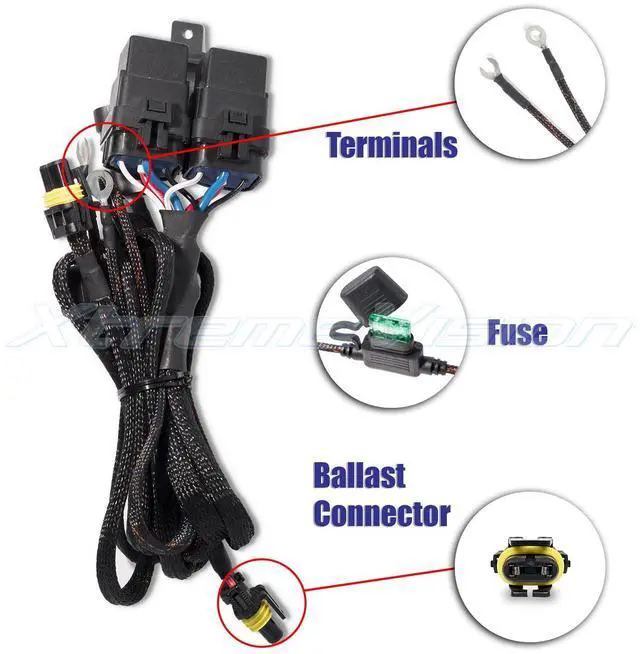Alt view image 2 of 4 - Xtremevision Dual Independent Relay Harness Battery Controller HID Wiring Universal 12V 40 Amp 35W/55W