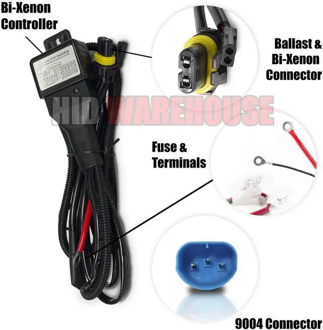 Alt view image 2 of 5 - HID-Warehouse HID Xenon Replacement Bulbs - Bi-Xenon 9004 5000K - Bright White (1 Pair)