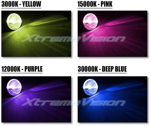 Alt view image 5 of 7 - XtremeVision 9007 15K 55W AC Xenon Bundle - Xenon Headlight Bulb with Slim AC Ballast - HB5, 15000K Pink - Xenon Bulb - 1 Pair