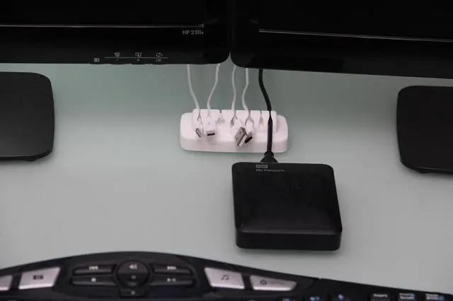 Alt view image 2 of 7 - Heaviest Cable Organizer on the Market! Compact and Weighted Desktop Cord Holder and Cable Organizer, Eco-Friendly Silicone, No Bad Smell, Bundled with 4 Reusable Cable Ties! (White)