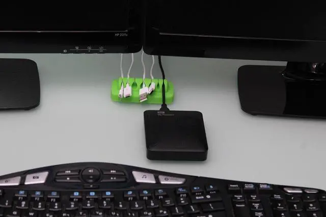 Alt view image 2 of 7 - Heaviest Cable Organizer on the Market! Compact and Weighted Desktop Cord Holder and Cable Organizer, Eco-Friendly Silicone, No Bad Smell, Bundled with 4 Reusable Cable Ties! (Green)
