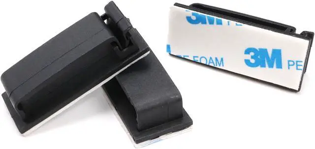 Alt view image 2 of 7 - Cable Clips 3M Adhesive, Multipurpose Wire Clamps for Cable Management and Cable Runs - 50 Pack Black Bundled with 10 Reusable Cable Ties