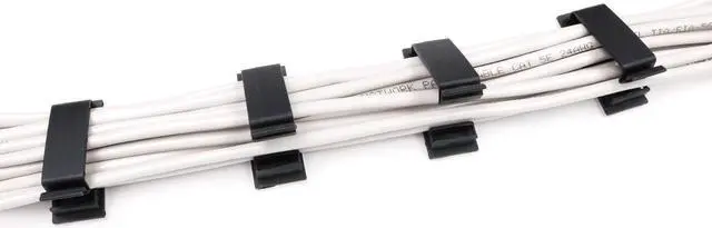 Alt view image 4 of 7 - Cable Clips 3M Adhesive, Multipurpose Wire Clamps for Cable Management and Cable Runs - 50 Pack Black Bundled with 10 Reusable Cable Ties