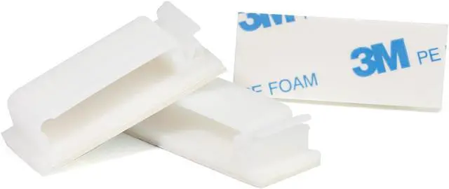 Alt view image 2 of 7 - Cable Clips 3M Adhesive, Multipurpose Wire Clamps for Cable Management and Cable Runs - 50 Pack White Bundled with 10 Reusable Cable Ties