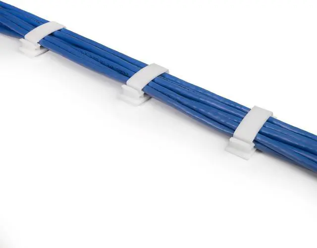 Alt view image 4 of 7 - Cable Clips 3M Adhesive, Multipurpose Wire Clamps for Cable Management and Cable Runs - 50 Pack White Bundled with 10 Reusable Cable Ties