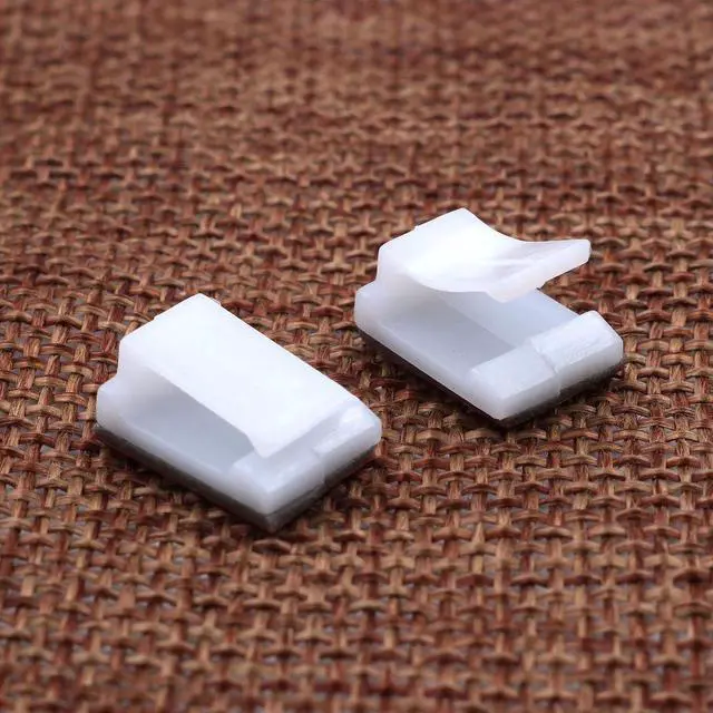 Alt view image 3 of 7 - Mini Cable Clips 3M Adhesive, Multipurpose Cord and Wire Organizer for Cable Management Mini, 9.5mm Wide, 100 Pack - 100 Pack Bundled with 10 Bonus Reusable Cable Ties (White)