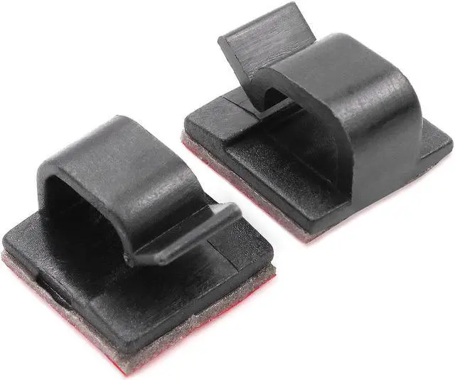 Alt view image 2 of 7 - Mini Cable Clips 3M Adhesive, Multipurpose Cord and Wire Organizer for Cable Management Small, 1/2" Wide, 100 Pack - 100 Pack Bundled with 10 Bonus Reusable Cable Ties (Black)