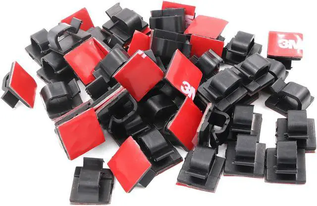 Alt view image 5 of 7 - Mini Cable Clips 3M Adhesive, Multipurpose Cord and Wire Organizer for Cable Management Small, 1/2" Wide, 100 Pack - 100 Pack Bundled with 10 Bonus Reusable Cable Ties (Black)