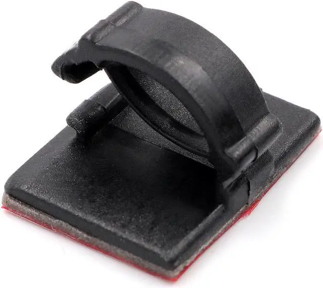 Alt view image 2 of 7 - Mini Cable Clips 3M Adhesive, Multipurpose Cord and Wire Organizer for Cable Management Normal, 3/4" Wide, 100 Pack - 100 Pack Bundled with 10 Bonus Reusable Cable Ties (Black)