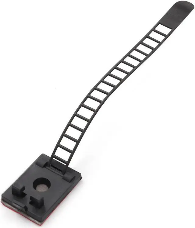 Alt view image 2 of 7 - Mini Cable Clips 3M Adhesive, Multipurpose Cord and Wire Organizer for Cable Management Adjustable Large, 21 mm Wide, 60 Pack - 60 Pack Bundled with 10 Bonus Reusable Cable Ties (Black)