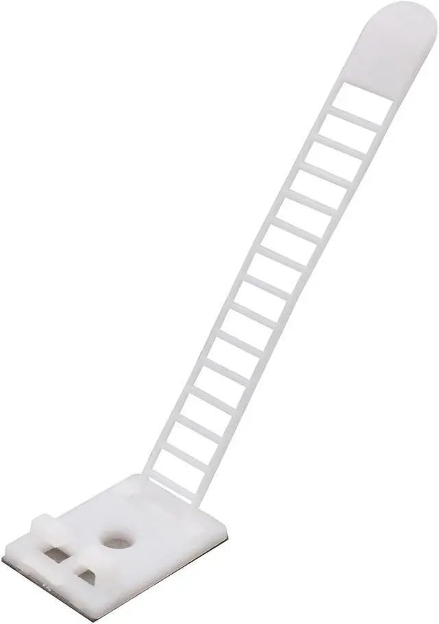 Alt view image 2 of 7 - Mini Cable Clips 3M Adhesive, Multipurpose Cord and Wire Organizer for Cable Management Adjustable Medium, 3/4" Wide, 60 Pack - 60 Pack Bundled with 10 Bonus Reusable Cable Ties (White)