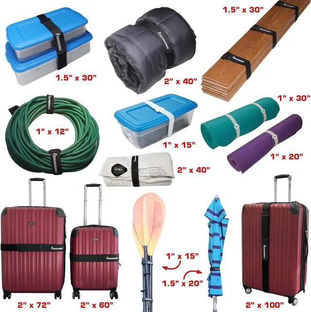 Alt view image 7 of 7 - Elastic Reusable Cinch Straps & Cable Ties, 26 Pack Combo Set Assortment, Multipurpose Quality Hook & Loop Cable Organizer, Securing Straps