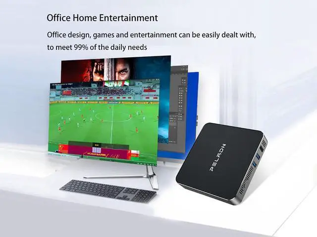 Alt view image 8 of 7 - Peladn Desktop Mini PC W11  Celeron Jasper Lake N5105 8GB,256GB SSD 4K UHD 2.4G/5G Dual Wi-Fi/Gigabit Ethernet/HDMI/Bluetooth 4.2