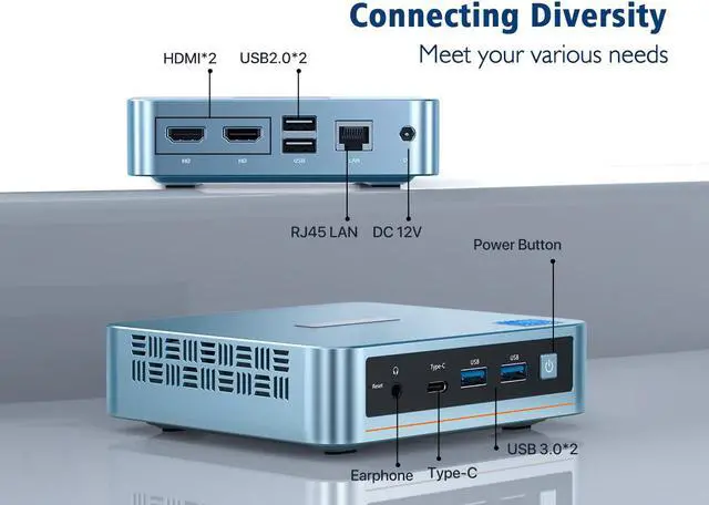 Alt view image 5 of 6 - Peladn Desktop Mini PC WI-6  Celero N100 Desktop Computer with W11 DDR4  16GB RAM / 512G SSD