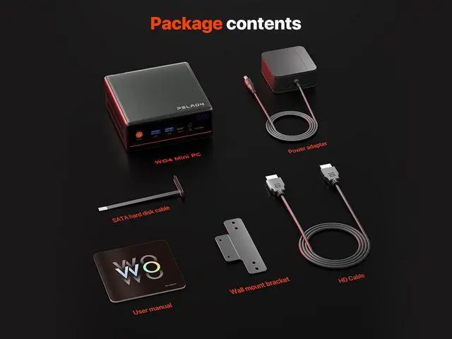 Alt view image 7 of 7 - PELADN Mini personal computer, AMD Ryzen 5 5600H (6C/12T, up to 4.2Ghz),16GB DDR4/512GB NVMe SSD,Type-C/DP/HD, mini desktop computer WiFi6 4K/60Hz triple display USB3.2/BT5.2 for home business