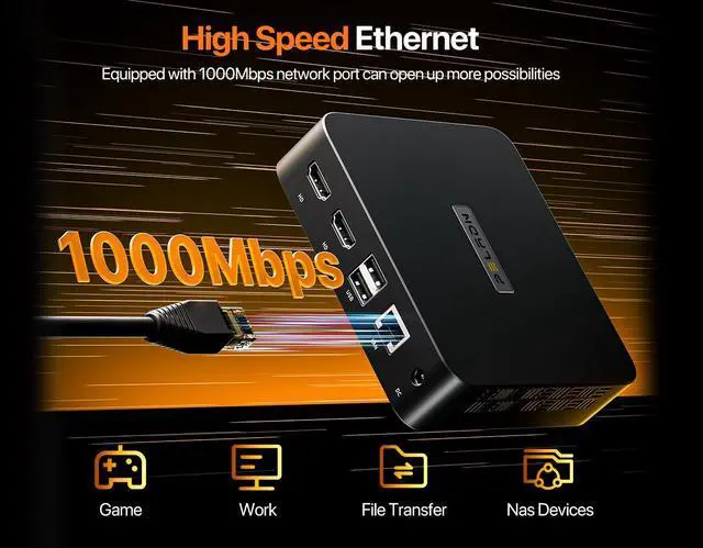 Alt view image 6 of 7 - PELADN Mini Pc, Intel Twin Lake N150(UpgradedN100),16GB DDR4/512GB SSD,Type-c/Dual HD,Mini DesktopComputer,WiFi5 4K/60Hz Triple-Display USB3.2/BT4.2 MiniComputers for Home Business