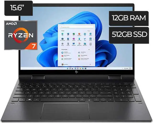 Main image of HP ENVY TS 15-EE1093CL x360 AMD Ryzen 7-5700U 1.80GHz, 12GB, 512GB SSD, 15.6"FHD(1920x1080) Touchscreen,  Radeon RX Vega 8, Windows 10 Home