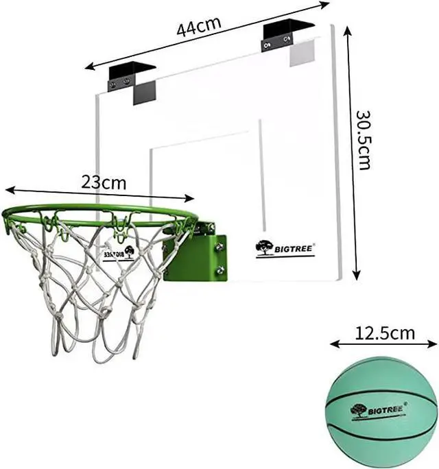 Alt view image 5 of 6 - Mini Indoor Basketball Hoop Glow in The Dark,Mini Basketball Hoop Set for Door & Wall,Include Complete Accessories,LED Kids Mini Basketball Hoop & Ball
