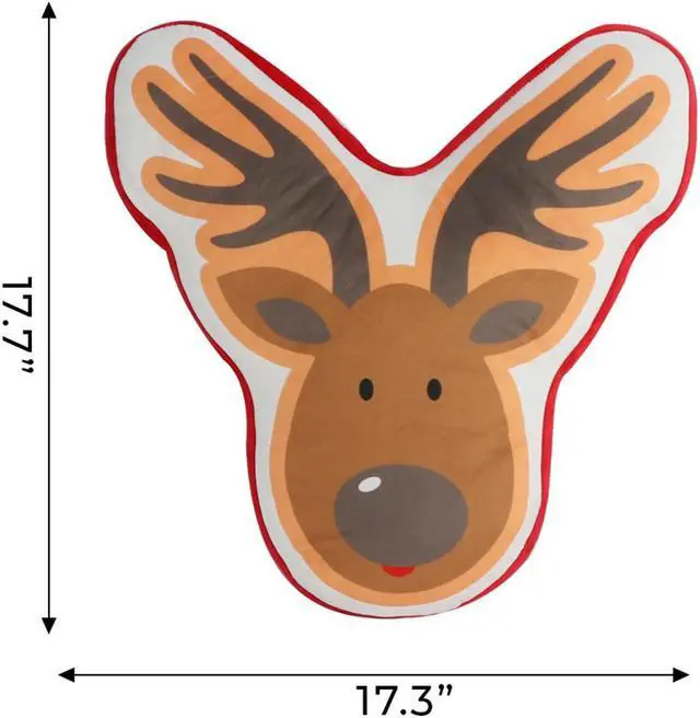 Alt view image 4 of 6 - Reindeer Christmas Decorative Throw Pillow 17 inch Soft Stuffed Funny Cute Decoration Cushion