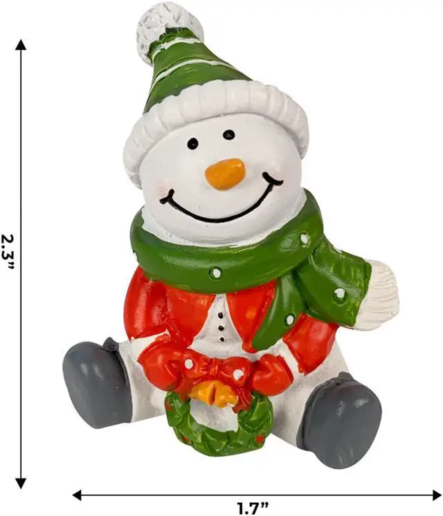 Alt view image 5 of 7 - 2 Inch Resin Snowman Holiday Decorative Figurine Collectors for Gifts and Decoration