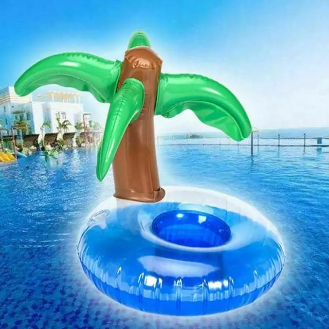 Alt view image 2 of 4 - Palm Tree Pool Side Cup Holder Inflatable Water Fun Drink Float