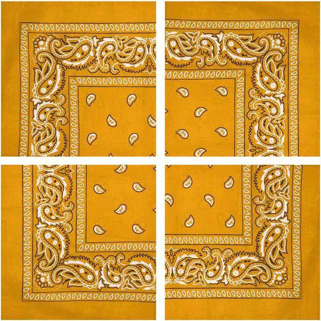 Main image of 4pk Bandana Handkerchief Scarf Headband Hair Tie Hat Liner 100% Cotton Orange