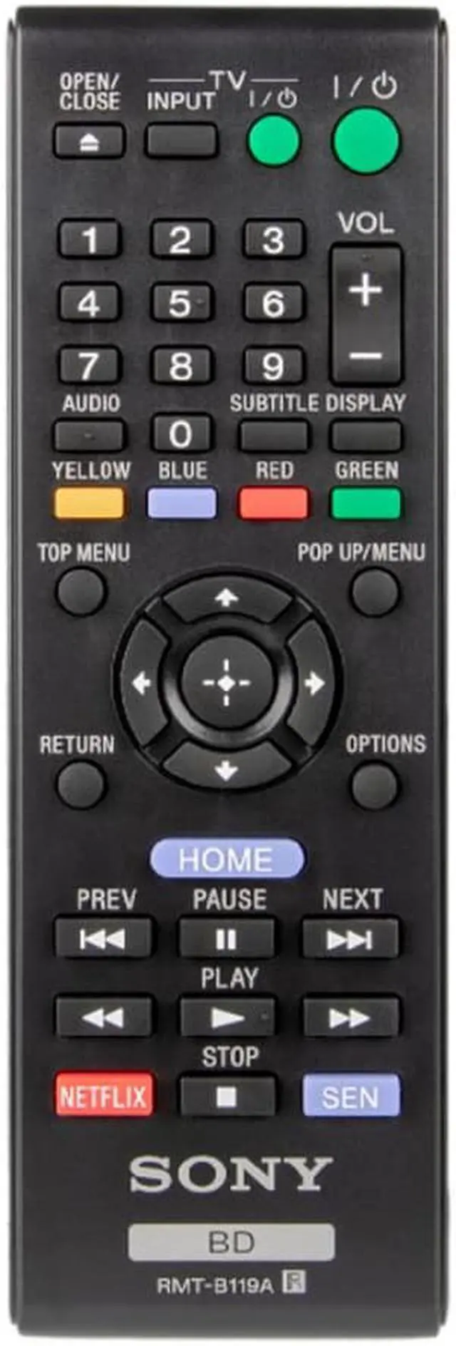 Main image of Sony BD Blu-ray Disc player Remote Control RMT-B119A